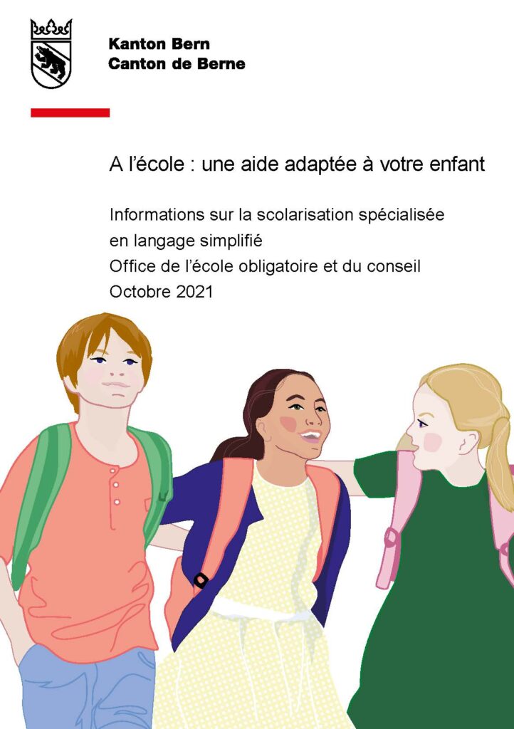 Couverture d'une brochure intitulée "A l'école: une aide adaptée à votre enfant"